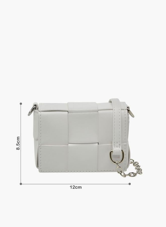 Flora Bella By Shoexpress Weave Textured Crossbody Bag With Chain Strap Ramadan Collections - Image 2